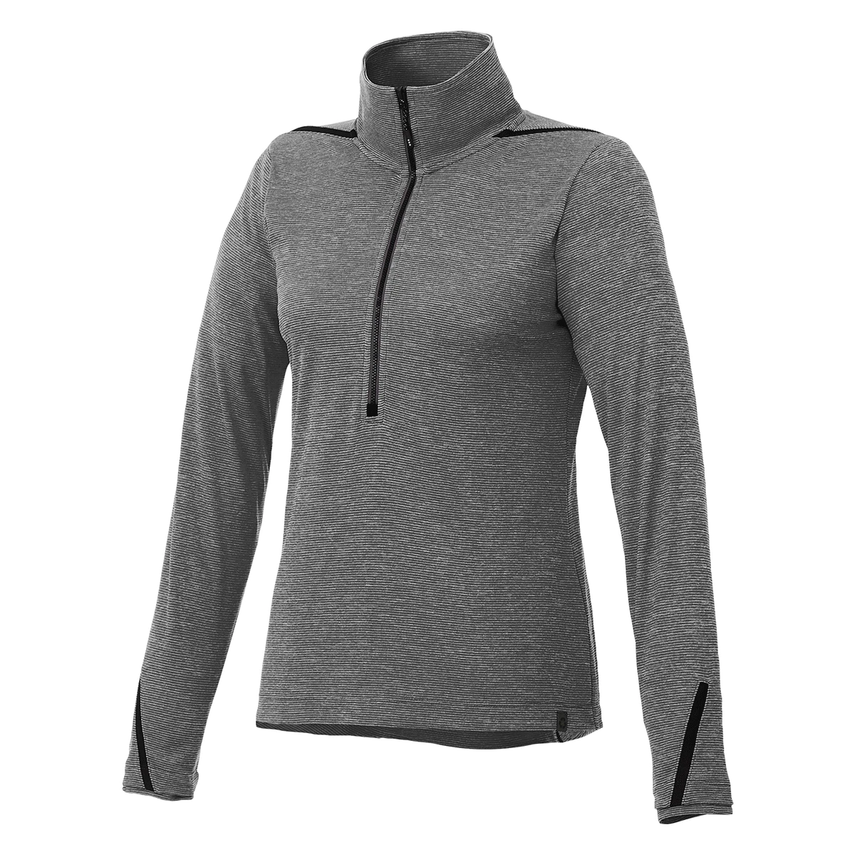 Elevate Women's Heather Charcoal/Black Dege Eco Knit Half Zip 3 Elevate Women's Heather Charcoal/Black Dege Eco Knit Half Zip