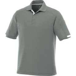Elevate Men's Steel Grey Kiso Short Sleeve Polo