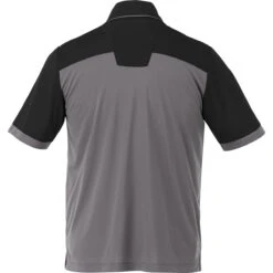 Elevate Men's Black/Steel Grey Mack Short Sleeve Polo -Elevate TM16308 Black Steel Grey B