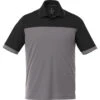 Elevate Men's Black/Steel Grey Mack Short Sleeve Polo -Elevate TM16308 Black Steel Grey F