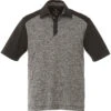 Elevate Men's Heather Dark Charcoal/Black Smoke Sagano Short Sleeve Polo -Elevate TM16508 Heather Dark Charcoal Black Smoke F