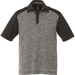 Elevate Men's Heather Dark Charcoal/Black Smoke Sagano Short Sleeve Polo