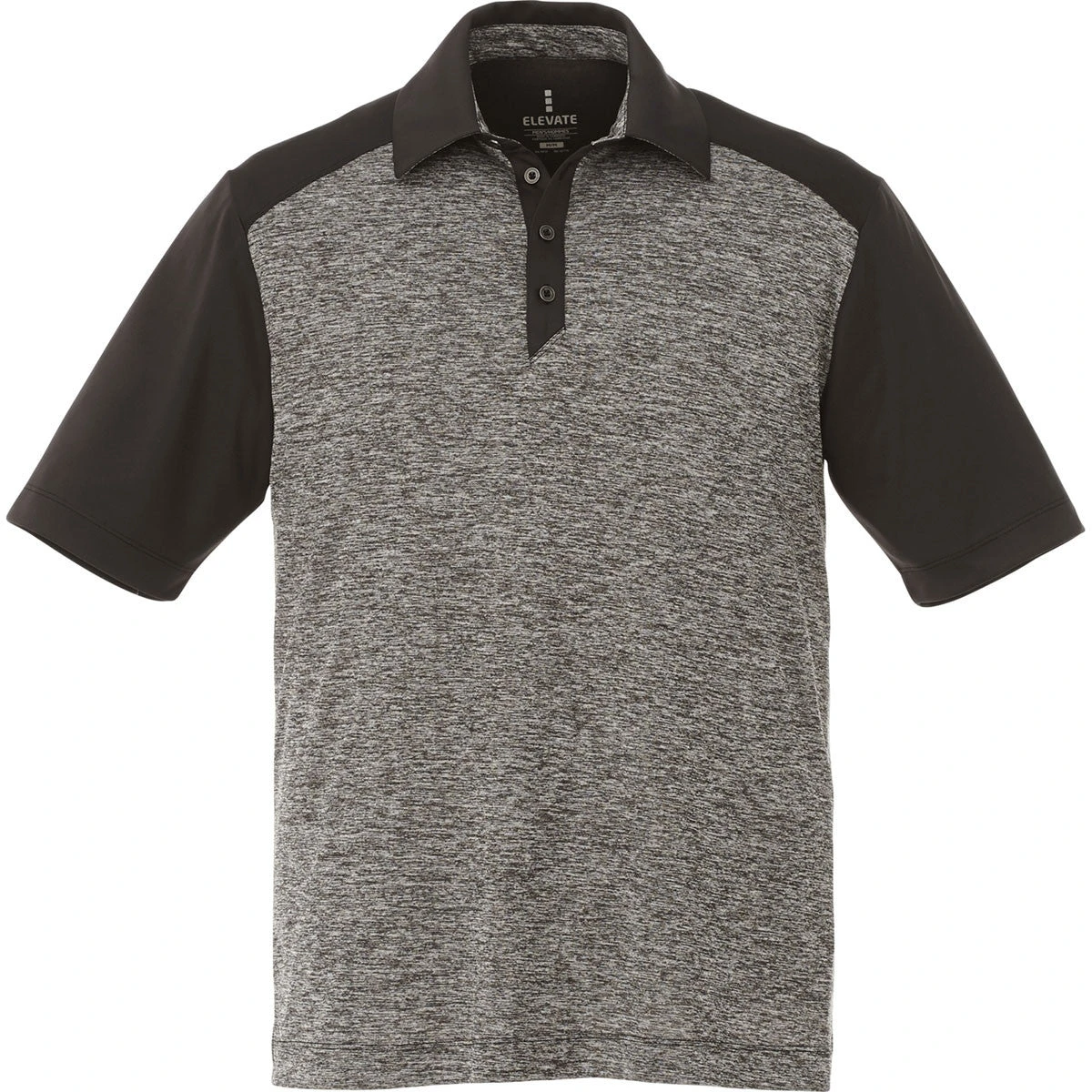 Elevate Men's Heather Dark Charcoal/Black Smoke Sagano Short Sleeve Polo 3 Elevate Men's Heather Dark Charcoal/Black Smoke Sagano Short Sleeve Polo