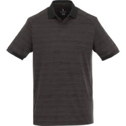 Elevate Men's Black Smoke Heather/Black Emory Short Sleeve Polo