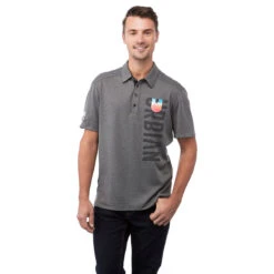 Elevate Men's Heather Charcoal Skara Short Sleeve Polo -Elevate TM16705 986 HTF