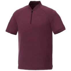 Elevate Men's Maroon Heather Kinport Short Sleeve Stand Collar Polo