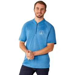 Elevate Men's Invictus Heather Kinport Short Sleeve Stand Collar Polo -Elevate TM16706 438 HTF