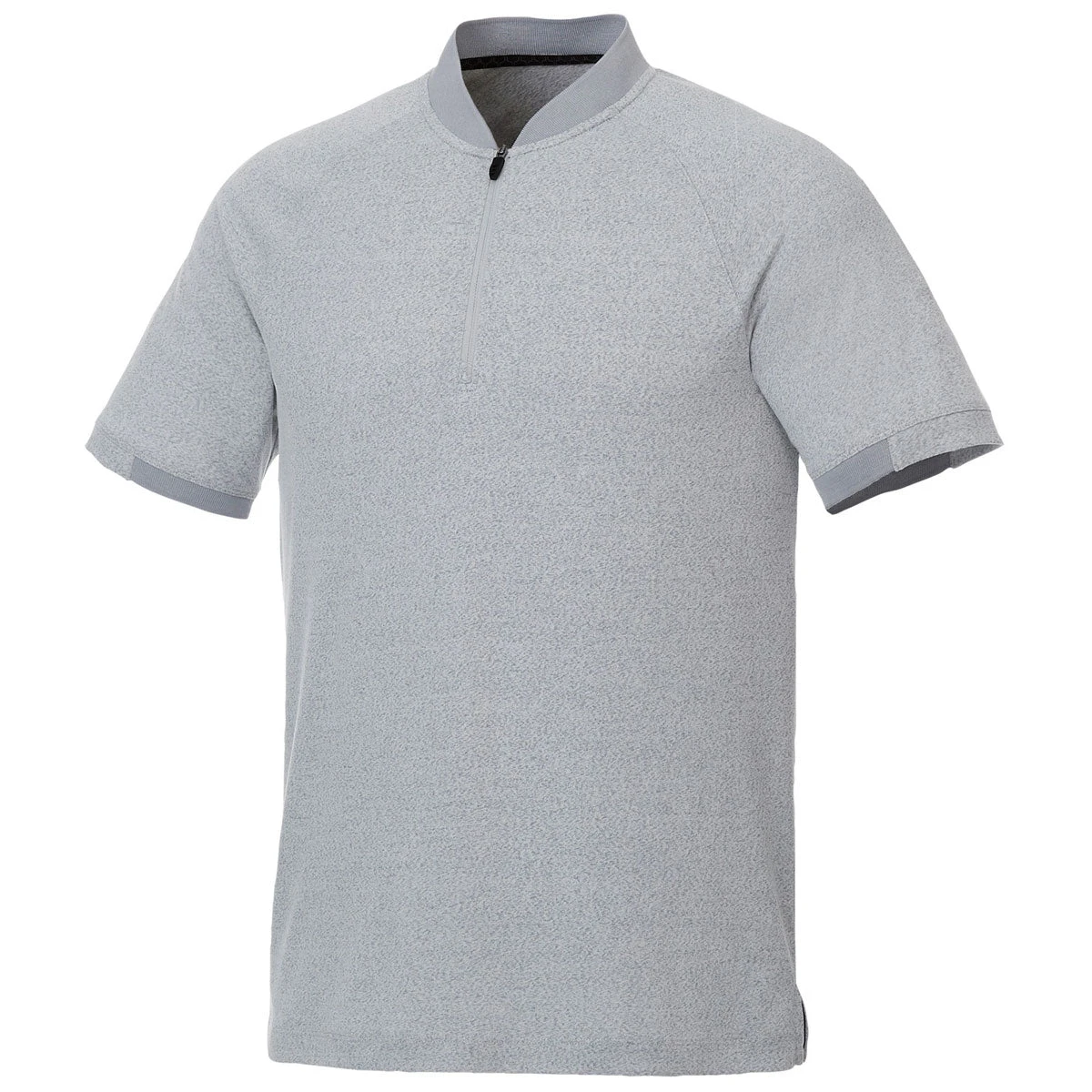 Elevate Men's Silver Heather Kinport Short Sleeve Stand Collar Polo 3 Elevate Men's Silver Heather Kinport Short Sleeve Stand Collar Polo