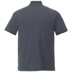 Elevate Men's Black Smoke Heather Kinport Short Sleeve Stand Collar Polo -Elevate TM16706 994 B