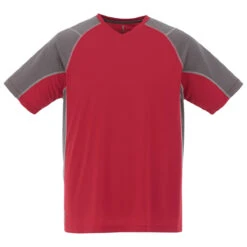 Elevate Men's Team Red/Steel Grey Taku Short Sleeve Tech Tee