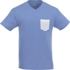 Elevate Men's Sky Heather/White Monroe Short Sleeve Pocket Tee