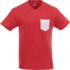 Elevate Men's Team Red Heather/White Monroe Short Sleeve Pocket Tee