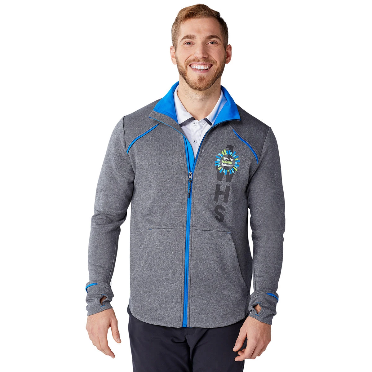 Elevate Men's Olympic Blue/Heather Charcoal Tamarack Full Zip Jacket 4 Elevate Men's Olympic Blue/Heather Charcoal Tamarack Full Zip Jacket - Image 2