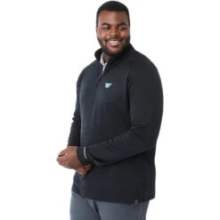 Elevate Men's Black Asgard Eco Knit Quarter Zip -Elevate TM18310 Black HTS