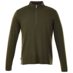 Elevate Men's Loden Heather Stratton Knit Quarter Zip