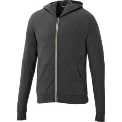 Elevate Men's Heather Dark Charcoal Garner Knit Full Zip Hoody