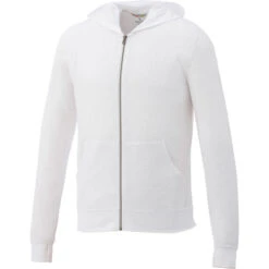 Elevate Men's White Garner Knit Full Zip Hoodie