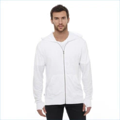 Elevate Men's White Garner Knit Full Zip Hoodie -Elevate TM18731 White HTF
