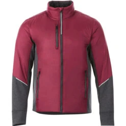 Elevate Men's Maroon/Heather Dark Charcoal Fernie Hybrid Insulated Jacket