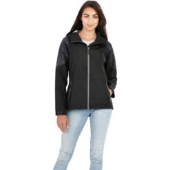 Elevate Women's Black Index Softshell Jacket -Elevate TM92936 Black HTF