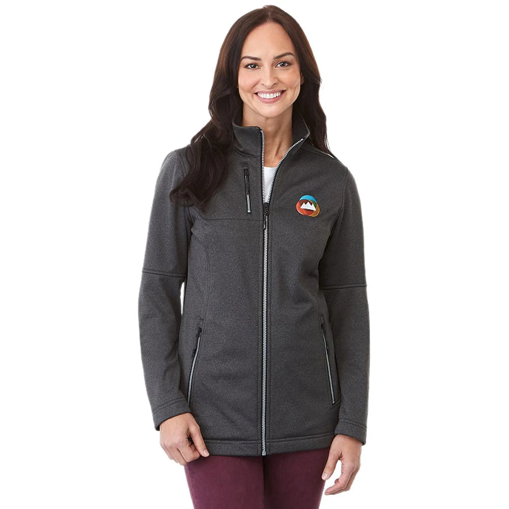 Elevate Women's Heather Dark Charcoal Joris Eco Softshell Jacket 6 Elevate Women's Heather Dark Charcoal Joris Eco Softshell Jacket - Image 4
