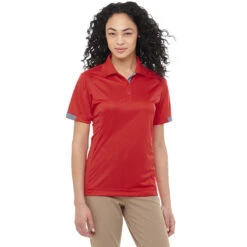 Elevate Women's Red Kiso Short Sleeve Polo -Elevate TM96209 Red HTF