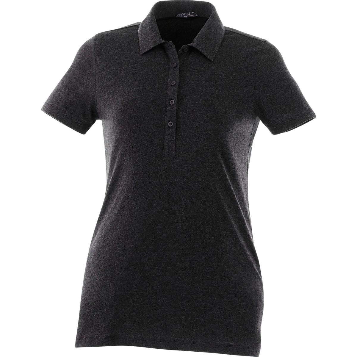 Elevate Women's Heather Dark Charcoal Acadia Short Sleeve Polo 3 Elevate Women's Heather Dark Charcoal Acadia Short Sleeve Polo