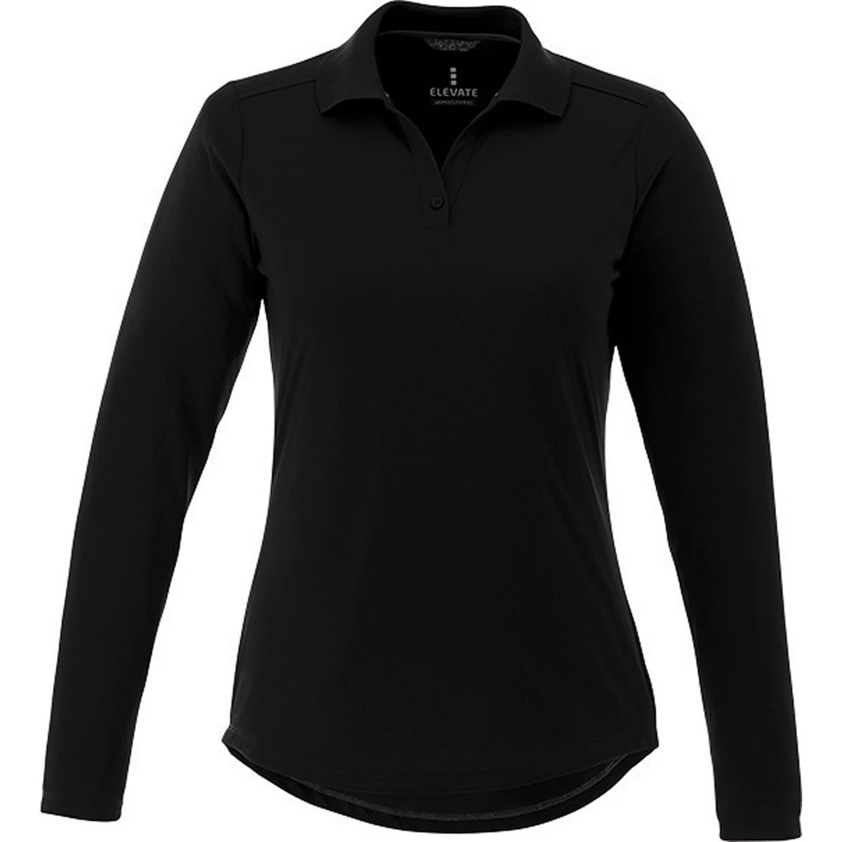 Elevate Women's Black Mori Long Sleeve Polo 3 Elevate Women's Black Mori Long Sleeve Polo