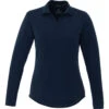 Elevate Women's Navy Mori Long Sleeve Polo -Elevate TM96255 Navy F