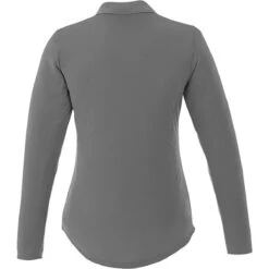 Elevate Women's Steel Grey Mori Long Sleeve Polo -Elevate TM96255 Steel Grey B