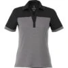 Elevate Women's Black/Steel Grey Mack Short Sleeve Polo 2 Elevate Women's Black/Steel Grey Mack Short Sleeve Polo -Elevate TM96308 Black Steel Grey F