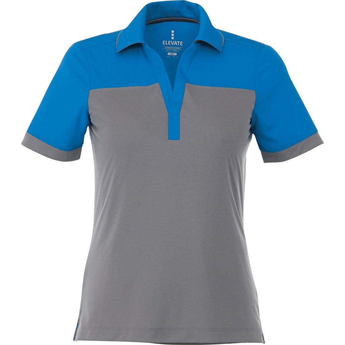 Elevate Women's Olympic Blue/Steel Grey Mack Short Sleeve Polo 3 Elevate Women's Olympic Blue/Steel Grey Mack Short Sleeve Polo
