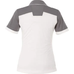 Elevate Women's Steel Grey/White Mack Short Sleeve Polo -Elevate TM96308 Steel Grey White B