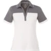 Elevate Women's Steel Grey/White Mack Short Sleeve Polo -Elevate TM96308 Steel Grey White F