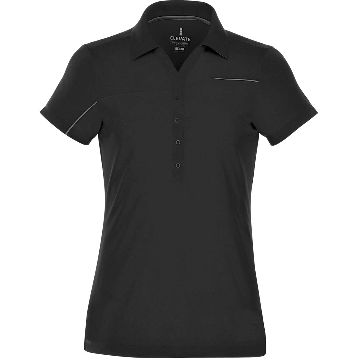 Elevate Women's Black/Steel Grey Wilcox Short Sleeve Polo 3 Elevate Women's Black/Steel Grey Wilcox Short Sleeve Polo