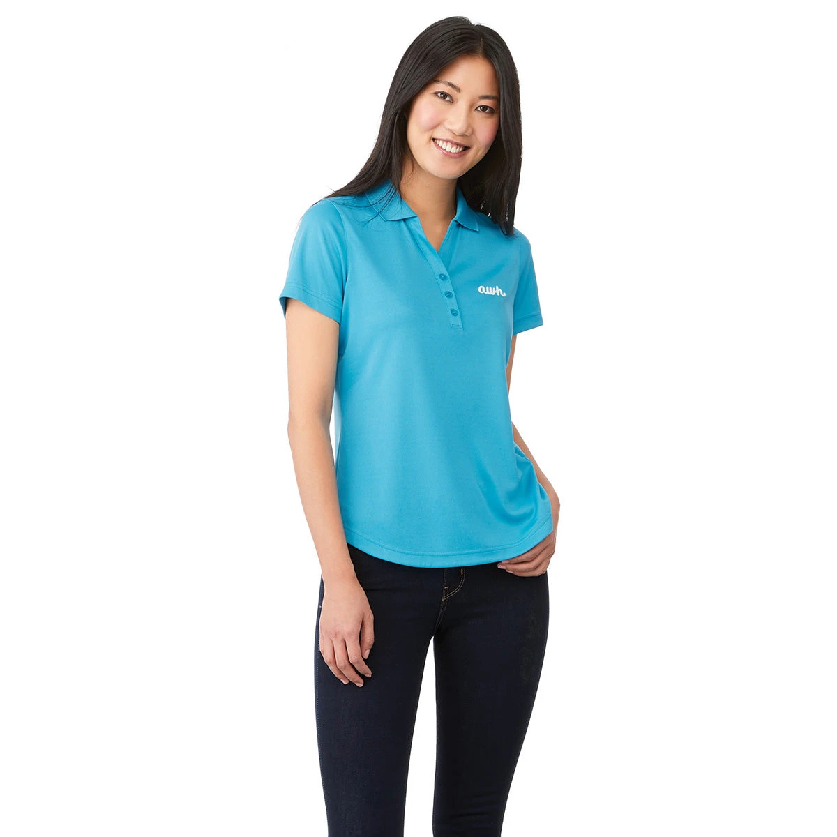 Elevate Women's Aspen Blue Otis Short Sleeve Polo 4 Elevate Women's Aspen Blue Otis Short Sleeve Polo - Image 2