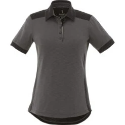 Elevate Women's Charcoal/Black Smoke Laramie Short Sleeve Polo