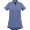 Elevate Women's Steel Blue Heather Concord Short Sleeve Polo -Elevate TM96611 Steel Blue Heather F