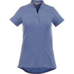 Elevate Women's Steel Blue Heather Concord Short Sleeve Polo