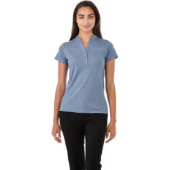 Elevate Women's Steel Blue Heather Concord Short Sleeve Polo 7 Elevate Women's Steel Blue Heather Concord Short Sleeve Polo -Elevate TM96611 Steel Blue Heather HTF
