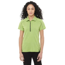 Elevate Women's Apple Heather Macta Short Sleeve Polo -Elevate TM96627 Apple Heather Black Smoke HTF