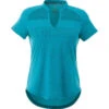 Elevate Women's Aspen Blue Heather Antero Short Sleeve Polo -Elevate TM96703 Aspen Blue Heather F