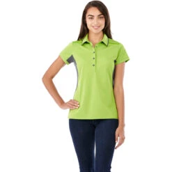 Elevate Women's Apple/Grey Storm Royce Short Sleeve Polo -Elevate TM96704 Apple Grey Storm HTF