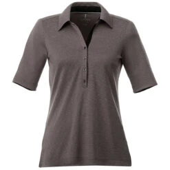 Elevate Women's Heather Charcoal Skara Short Sleeve Polo