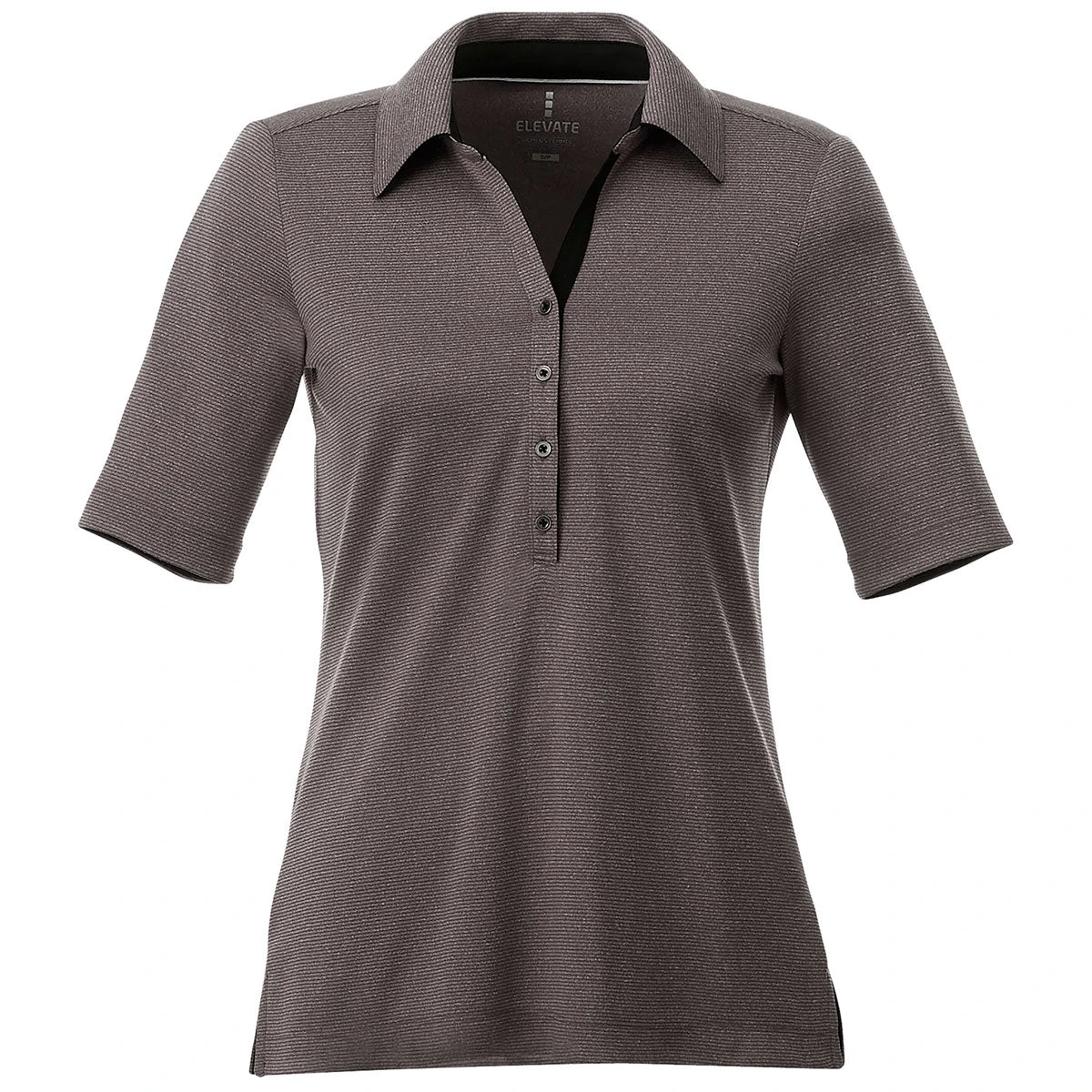 Elevate Women's Heather Charcoal Skara Short Sleeve Polo 3 Elevate Women's Heather Charcoal Skara Short Sleeve Polo