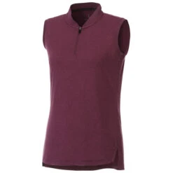 Elevate Women's Maroon Heather Kinport Sleeveless Polo