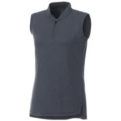 Elevate Women's Black Smoke Heather Kinport Sleeveless Polo