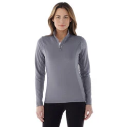 Elevate Women's Steel Grey Caltech Knit Quarter Zip -Elevate TM97807 Steel Grey HTF