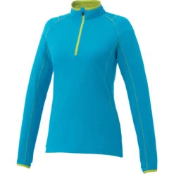 Elevate Women's Aspen Blue/Hi-Liter Green Knew Knit Half Zip