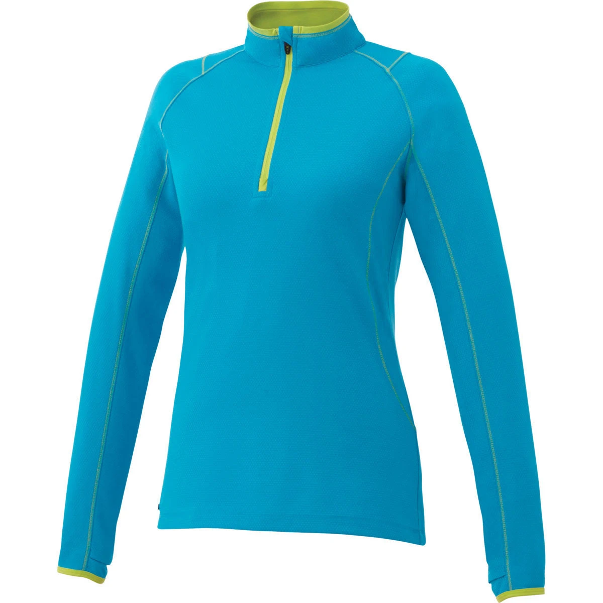 Elevate Women's Aspen Blue/Hi-Liter Green Knew Knit Half Zip 3 Elevate Women's Aspen Blue/Hi-Liter Green Knew Knit Half Zip